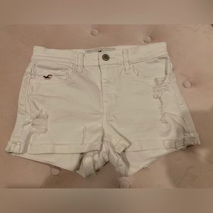 White Hollister Distressed Jean Shorts Size 00